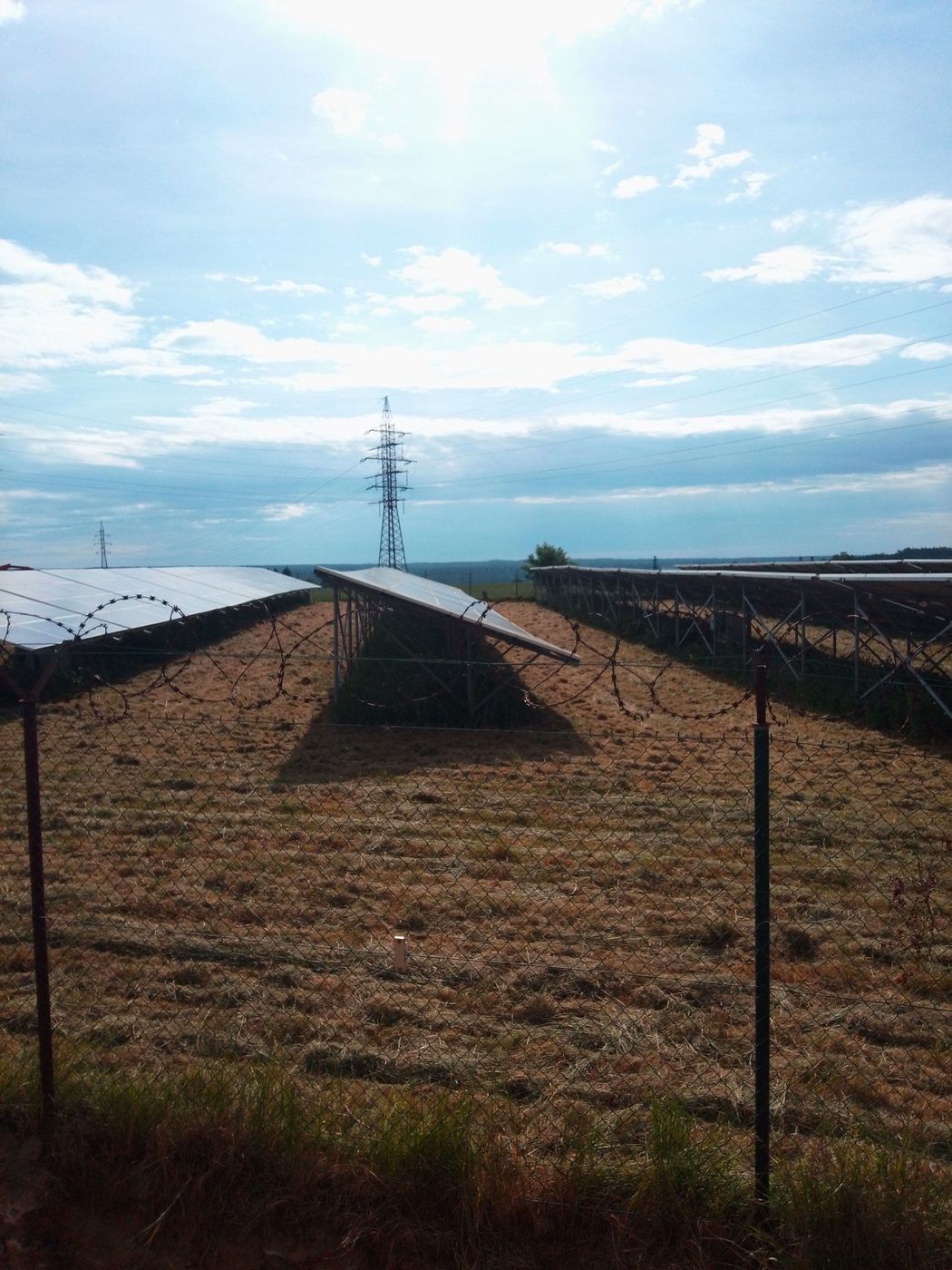 Sekání a mulčování velkého pozemku u fotovoltaické elektrárny poblíž Bechyně